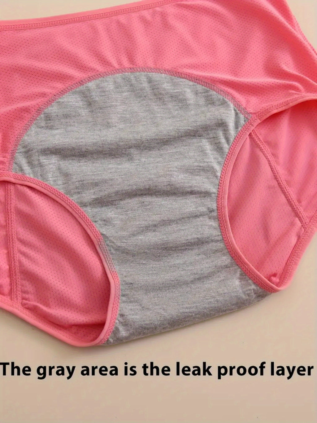 6 Pack Plus Size Leakproof Period Panties Women High Waist Tummy Control Stretch Nylon Blend Solid Color Underwear