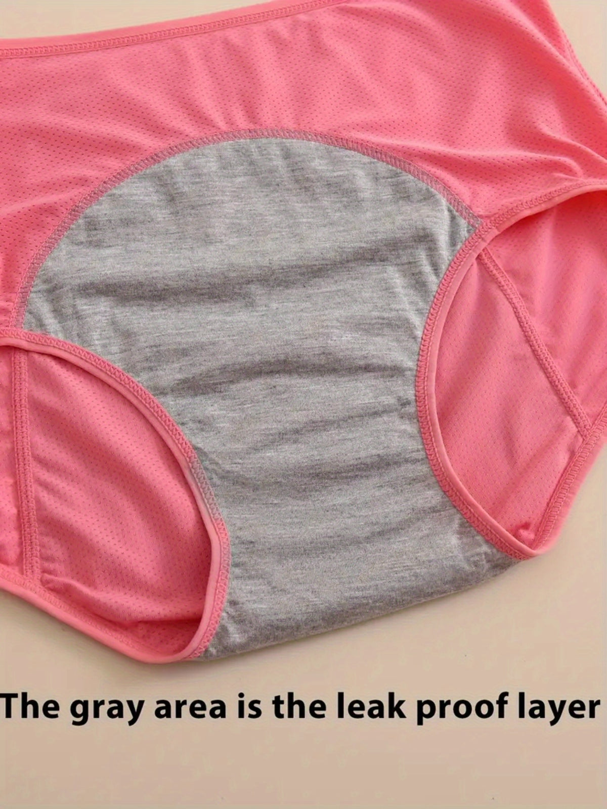 6 Pack Plus Size Leakproof Period Panties Women High Waist Tummy Control Stretch Nylon Blend Solid Color Underwear