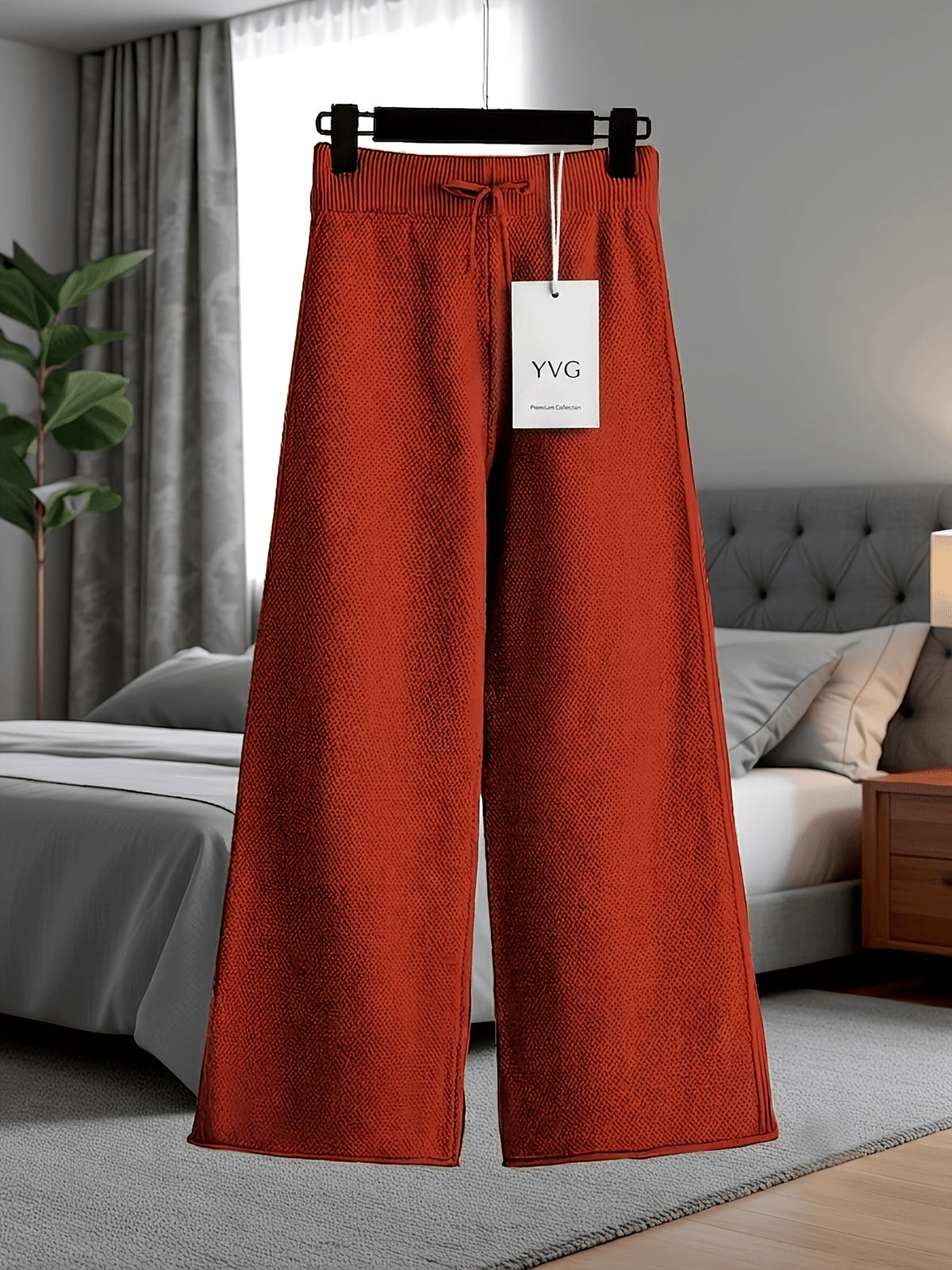 Waffle Texture Two-Piece Set Women Long Sleeve Hoodie High Waist Wide Leg Pants Casual Loose Retro Fall Tracksuit Set S-XXL