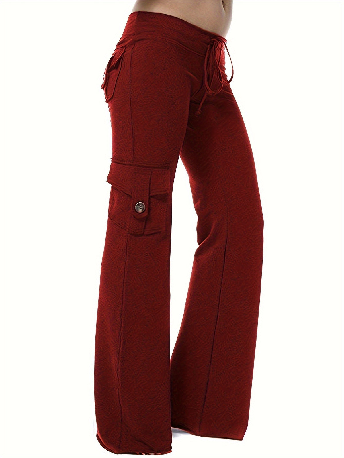 High Waist Wide Leg Sweatpants for Women – Loose Jogger Pants with 4 Button Pockets, Elastic Waist Casual Streetwear Hiking Outdoor Everyday Lounge Pants, Plus Size Comfortable Bottoms S-XXL