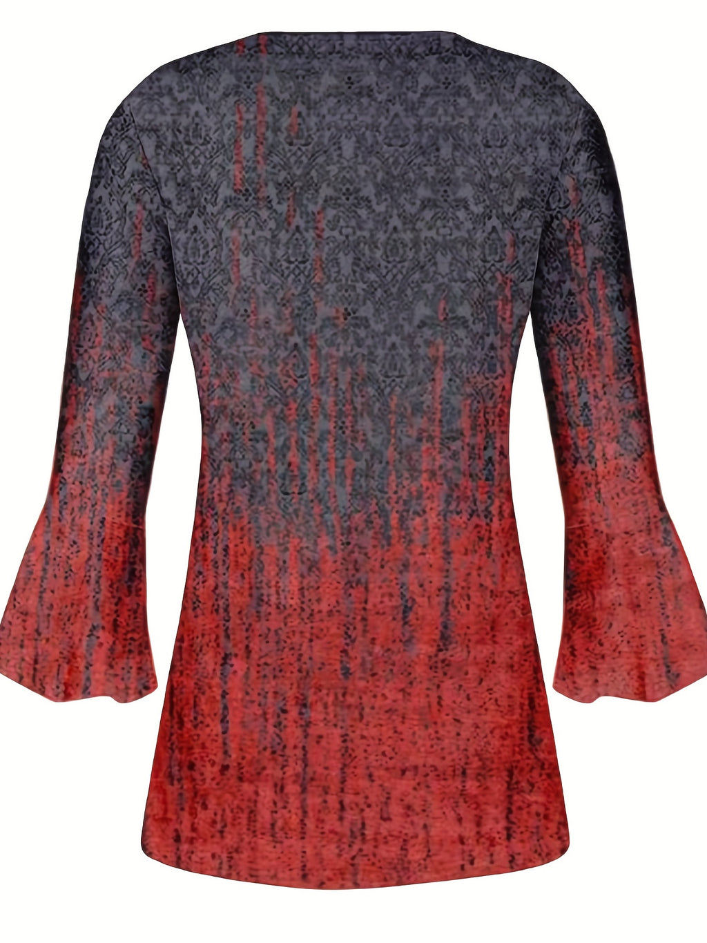 Ethnic Graphic Print T-Shirt Women Vintage Button Front Crew Neck Casual Boho Tee Spring Summer S-XXL