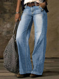 Baggy Straight Leg Jeans for Women Casual High Waist Denim Pants Classic Street Style Loose Fit Light Dark Blue S-XXL