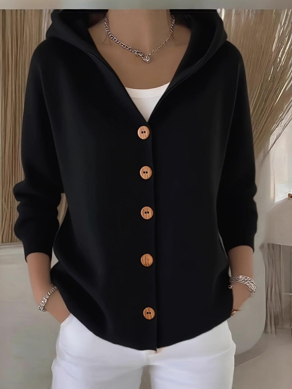 Women's Oversized Cardigan Sweater Button Up Long Sleeve Knit Jacket Casual Outwear Trendy Fall Winter Cozy Layering Coat