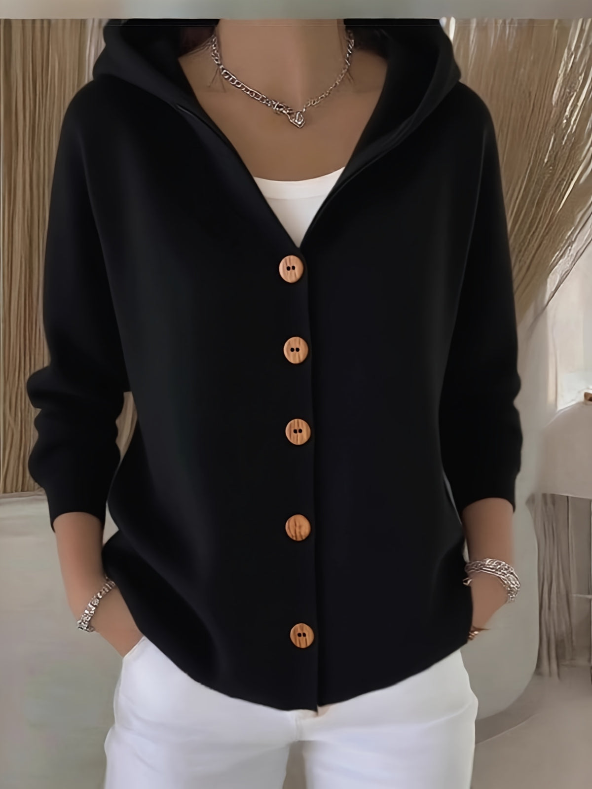Women's Oversized Cardigan Sweater Button Up Long Sleeve Knit Jacket Casual Outwear Trendy Fall Winter Cozy Layering Coat