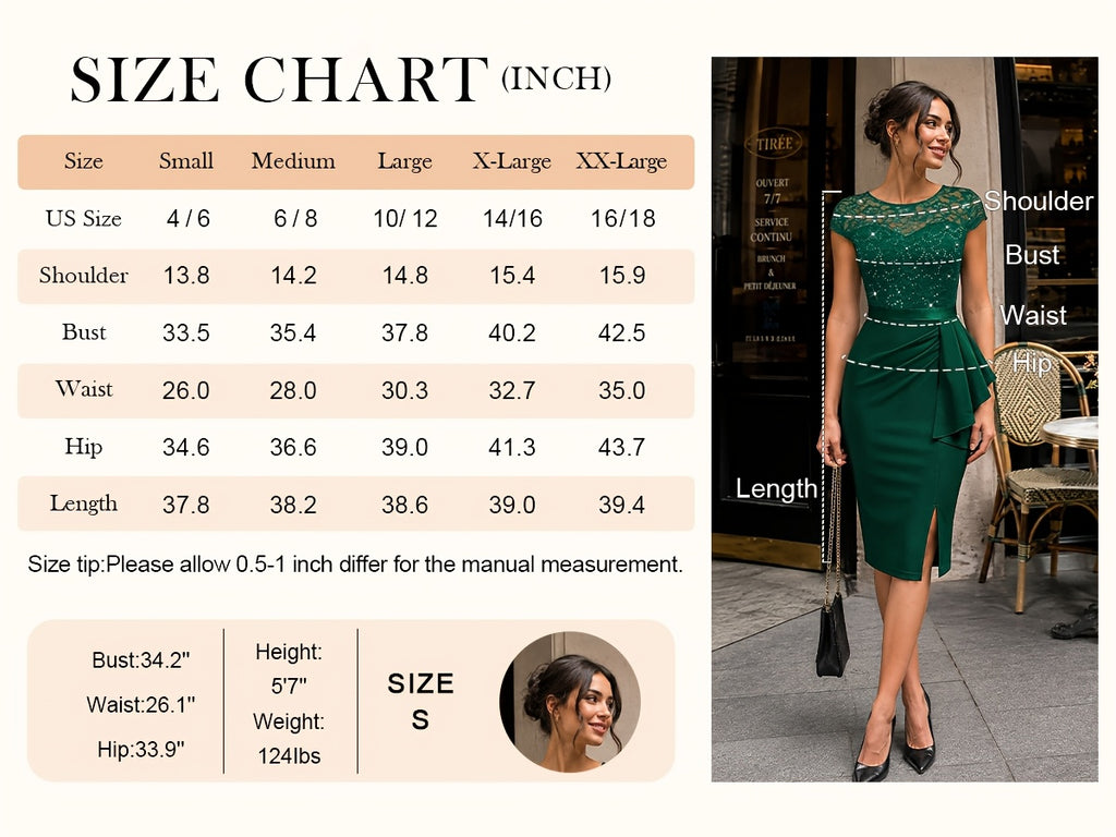 Sequin Lace Bridesmaid Midi Dress Women Cap Sleeve Ruffled Hem Side Slit Formal Wedding Guest Evening Dress