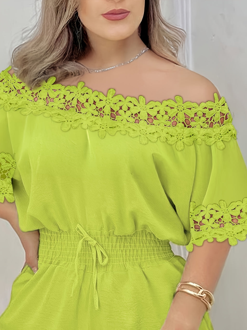 Off Shoulder Floral Jumpsuit Women Short Sleeve Cinch Waist Casual Summer One Piece Romper S-XXL