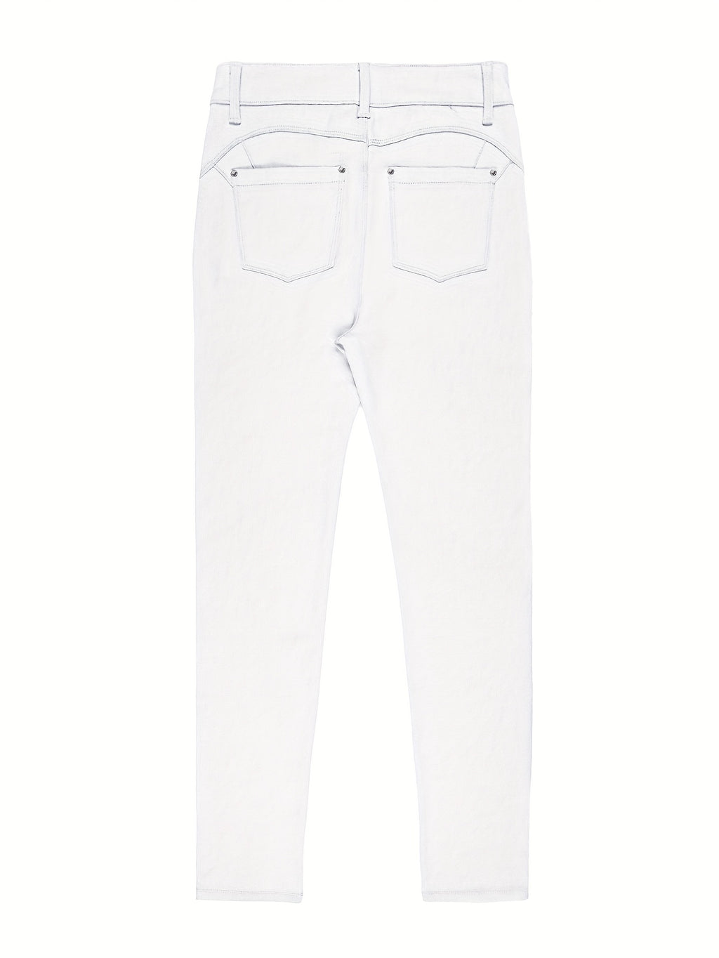 Women's High-Waist Skinny Jeans Stretchy Fabric Multi-Color Long Style Casual Streetwear Button Decor Five Pockets