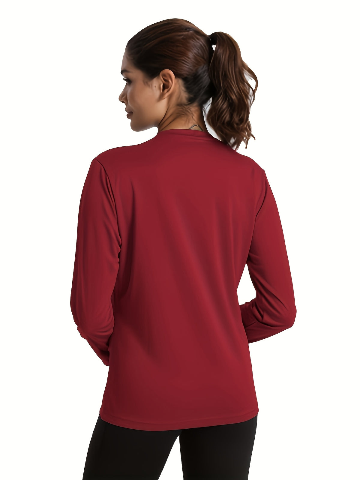 Women's Long Sleeve Round Neck T-Shirts 5-Pack Casual Solid Color Soft Tops S-XXL | Mira Roam