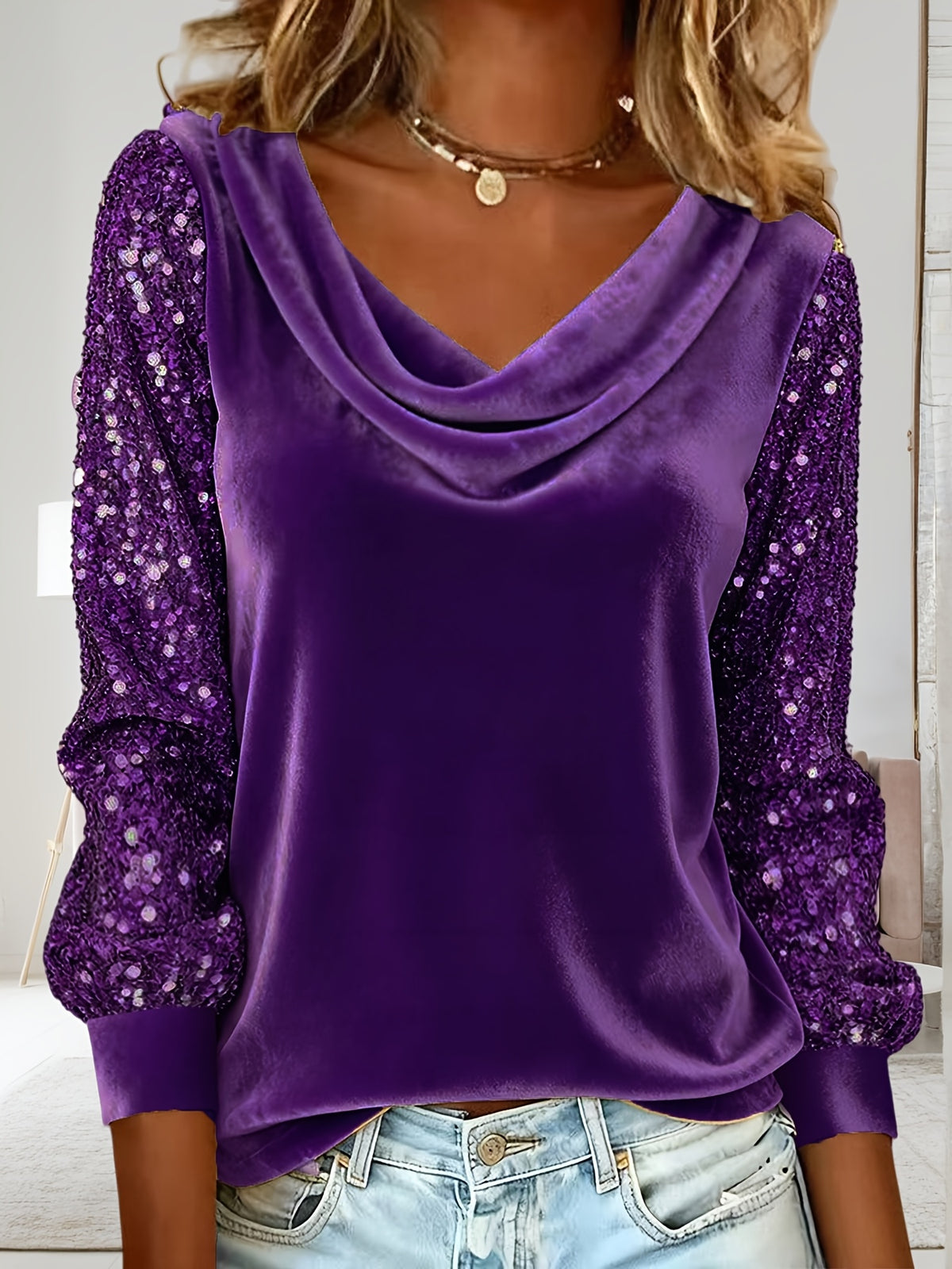 Women's V-Neck Ruffle Collar Long Sleeve Blouse Elegant Dressy Pullover Shirt Daily Wear Work S-XXL