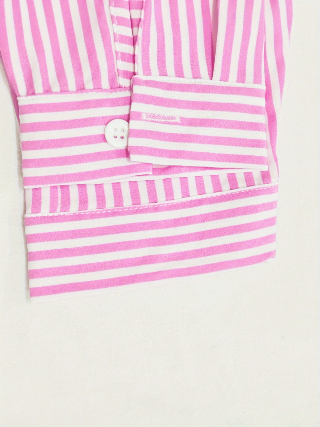 Striped Long Sleeve Shirt Women Loose Fit Woven Casual Blouse Spring Fall Top 2 Colors S-XXL