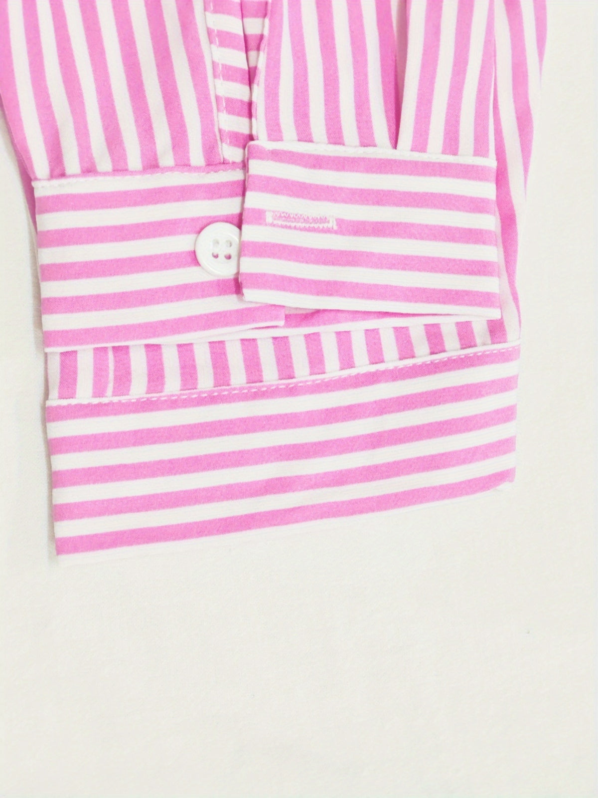 Striped Long Sleeve Shirt Women Loose Fit Woven Casual Blouse Spring Fall Top 2 Colors S-XXL