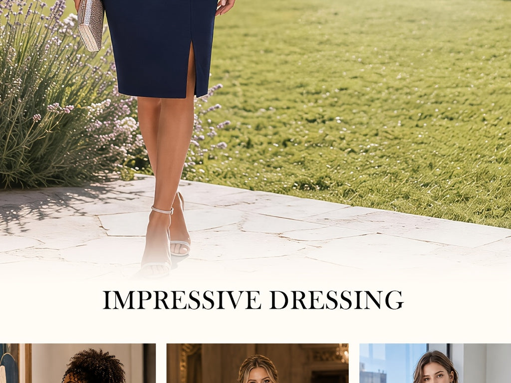 Sequin Lace Bridesmaid Midi Dress Women Cap Sleeve Ruffled Hem Side Slit Formal Wedding Guest Evening Dress