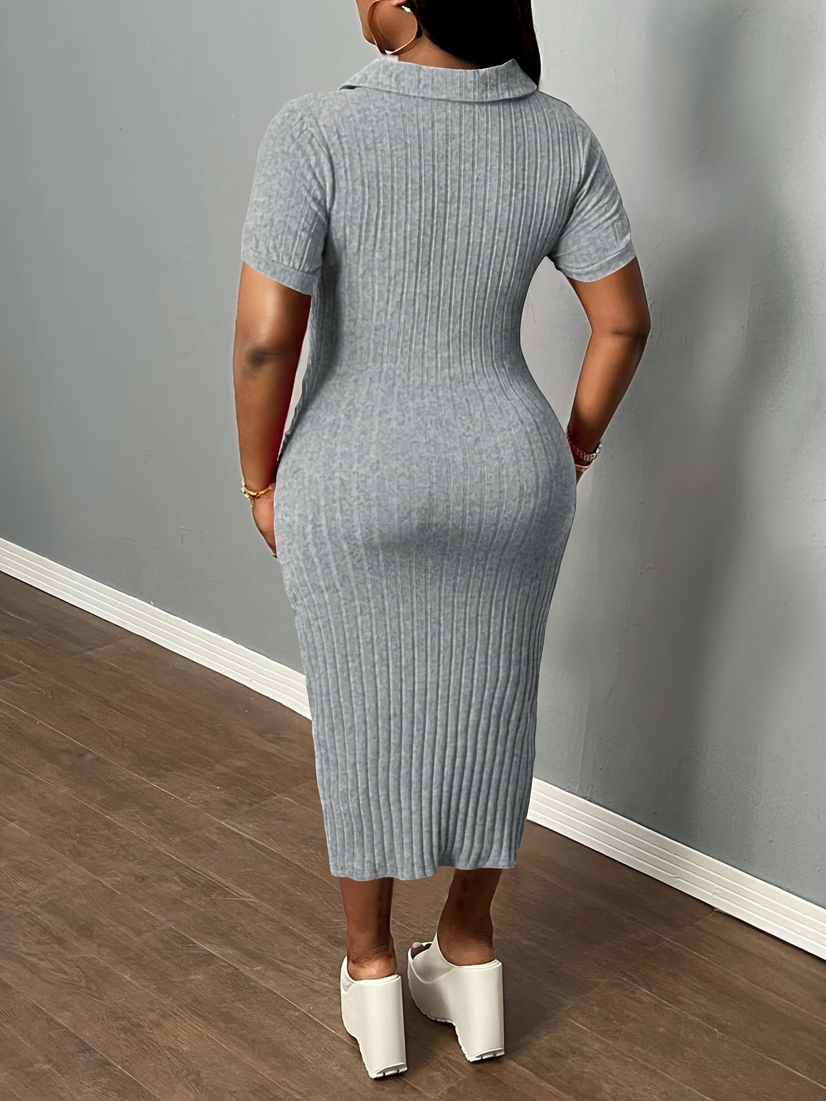 Bodycon Midi Pencil Dress for Women | Sexy Slim Fit Short Sleeve Club Dress | Elegant Cocktail Party Dress | Casual Summer Bodycon Dress Women