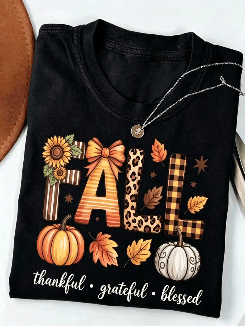 Autumn Graphic Tee Women Pumpkin Sunflower Loose Casual Short Sleeve Round Neck Fall Thanksgiving Halloween T-Shirt Retro Style S-XXL