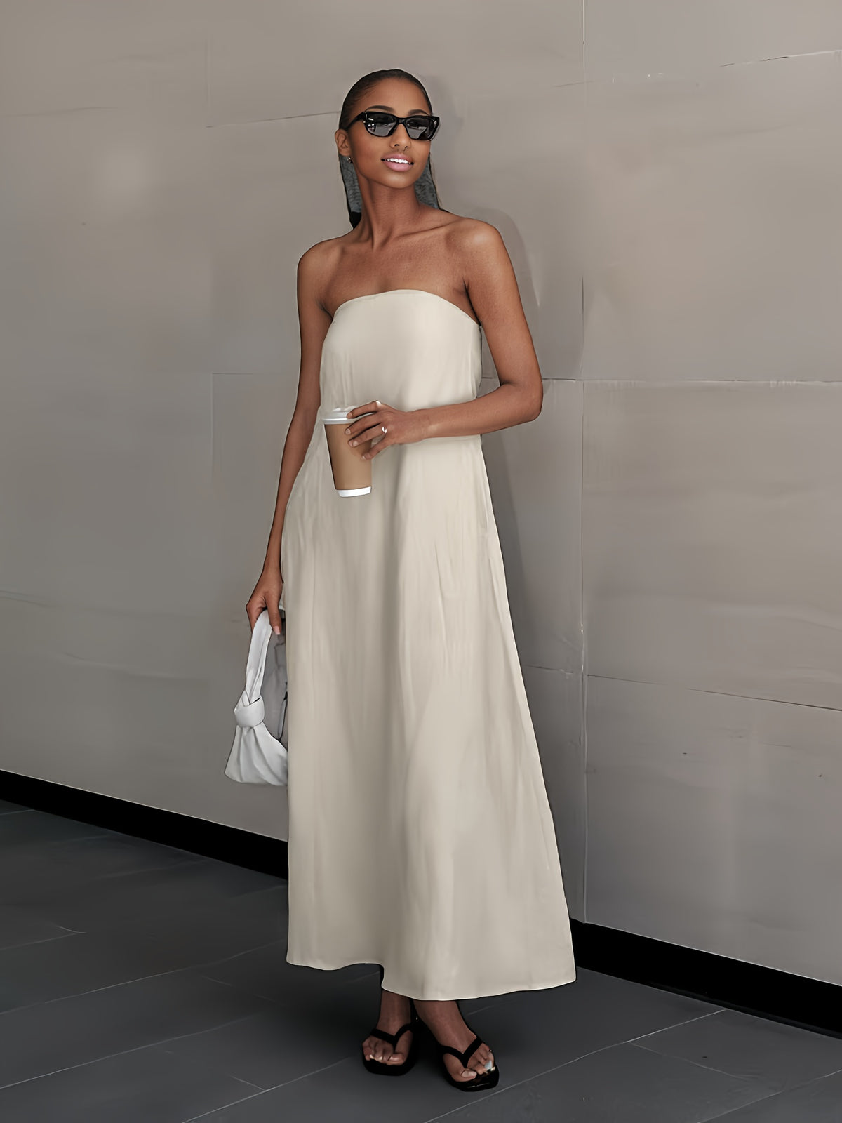 Women's Linen Beach Sundress Backless Sleeveless Wrap High Waist A-Line Flowy Casual Summer Vacation Dress