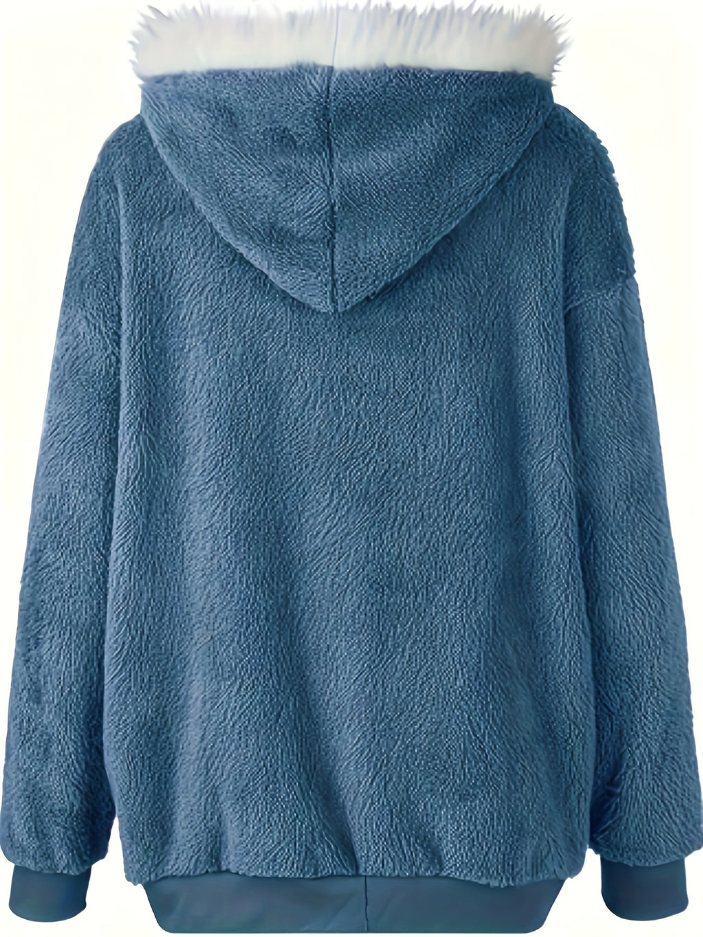 Teddy Bear Fleece Zip Jacket Women Color Block Hooded Casual Outerwear Fall Winter Warm Coat S-XXL