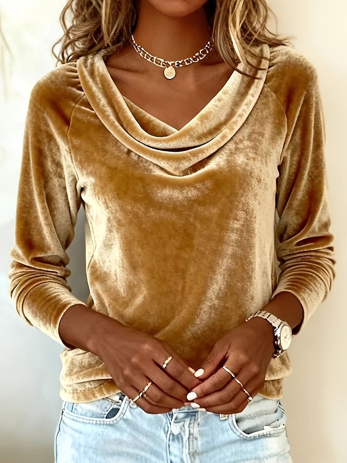 Women's V-Neck Ruffle Collar Long Sleeve Blouse Elegant Dressy Pullover Shirt Daily Wear Work S-XXL