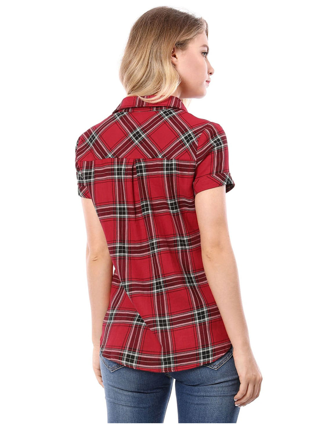 Western Plaid Button Shirt for Women | Classic Flannel Checkered Long Sleeve Top | Casual Country Style Blouse | Machine Washable Women's Plaid Shirt