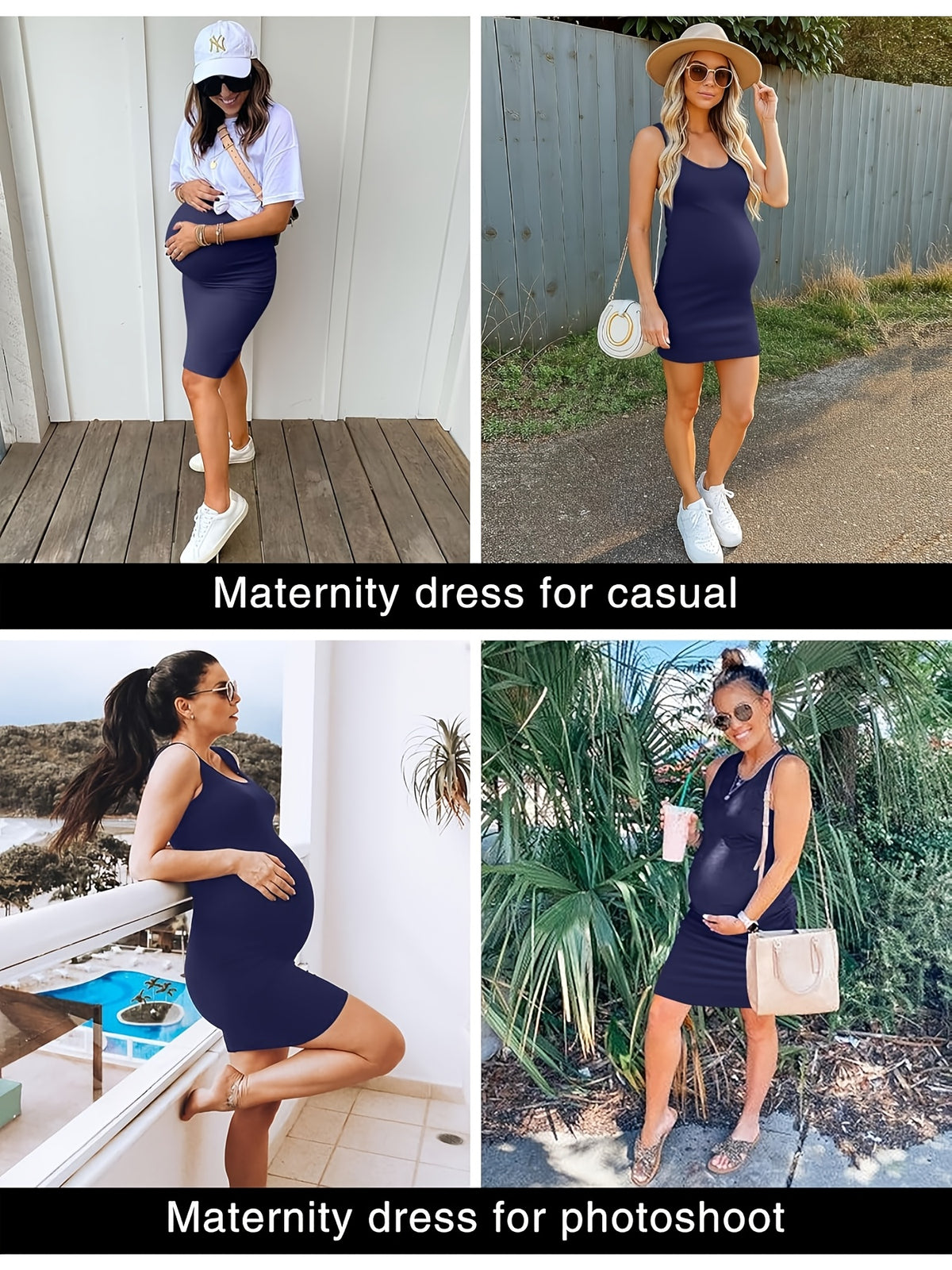 Maternity Bodycon Side Ruched Dress for Women - Soft Rayon Spandex Baby Bump Midi Dress, Baby Shower Photography Daily Wear, Sizes S-XL