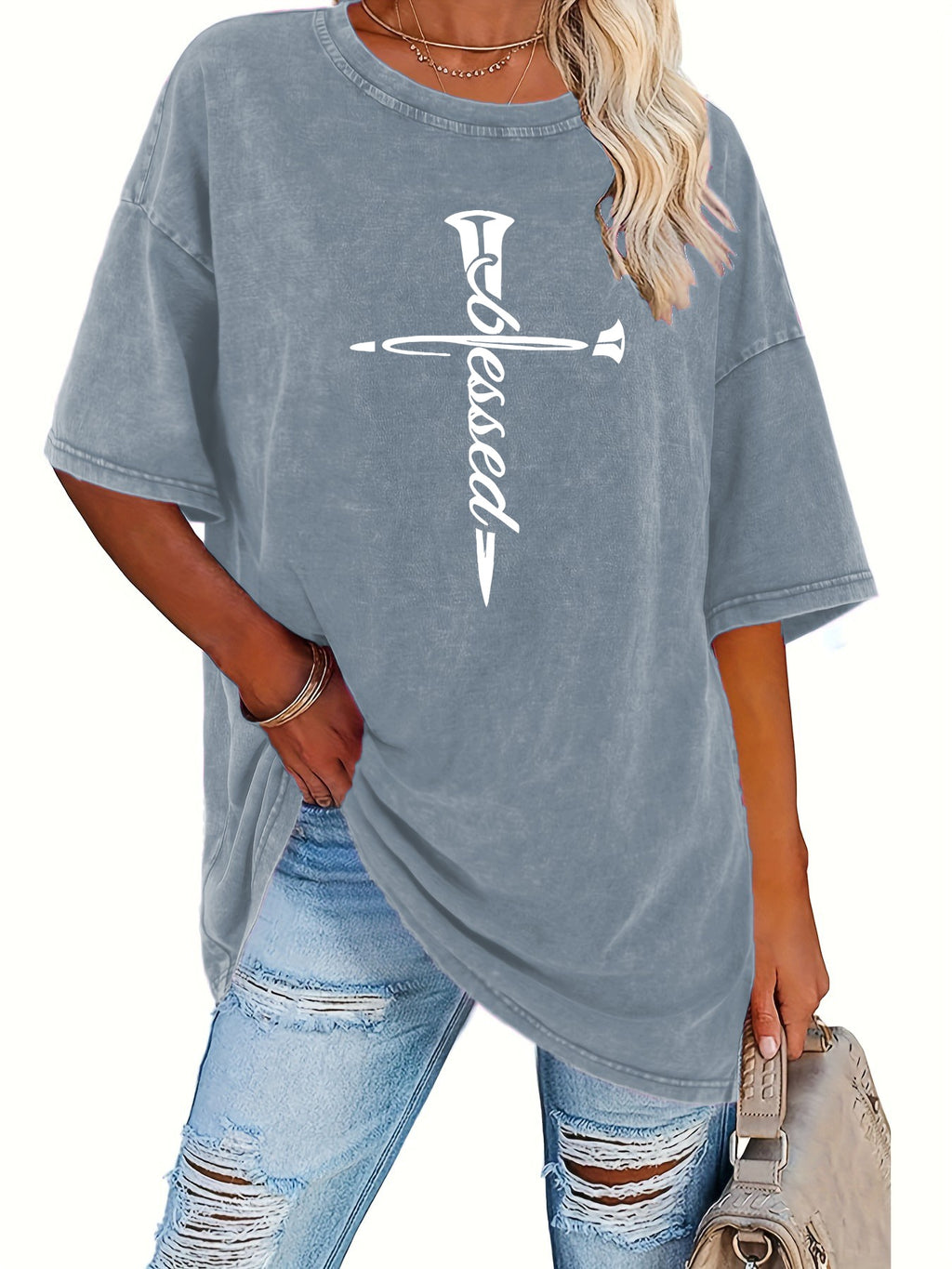 Retro Washed Graphic Print T-Shirt Women 230g Heavyweight Round Neck Short Sleeve Loose Fit Street Style Casual Tee S-XXL