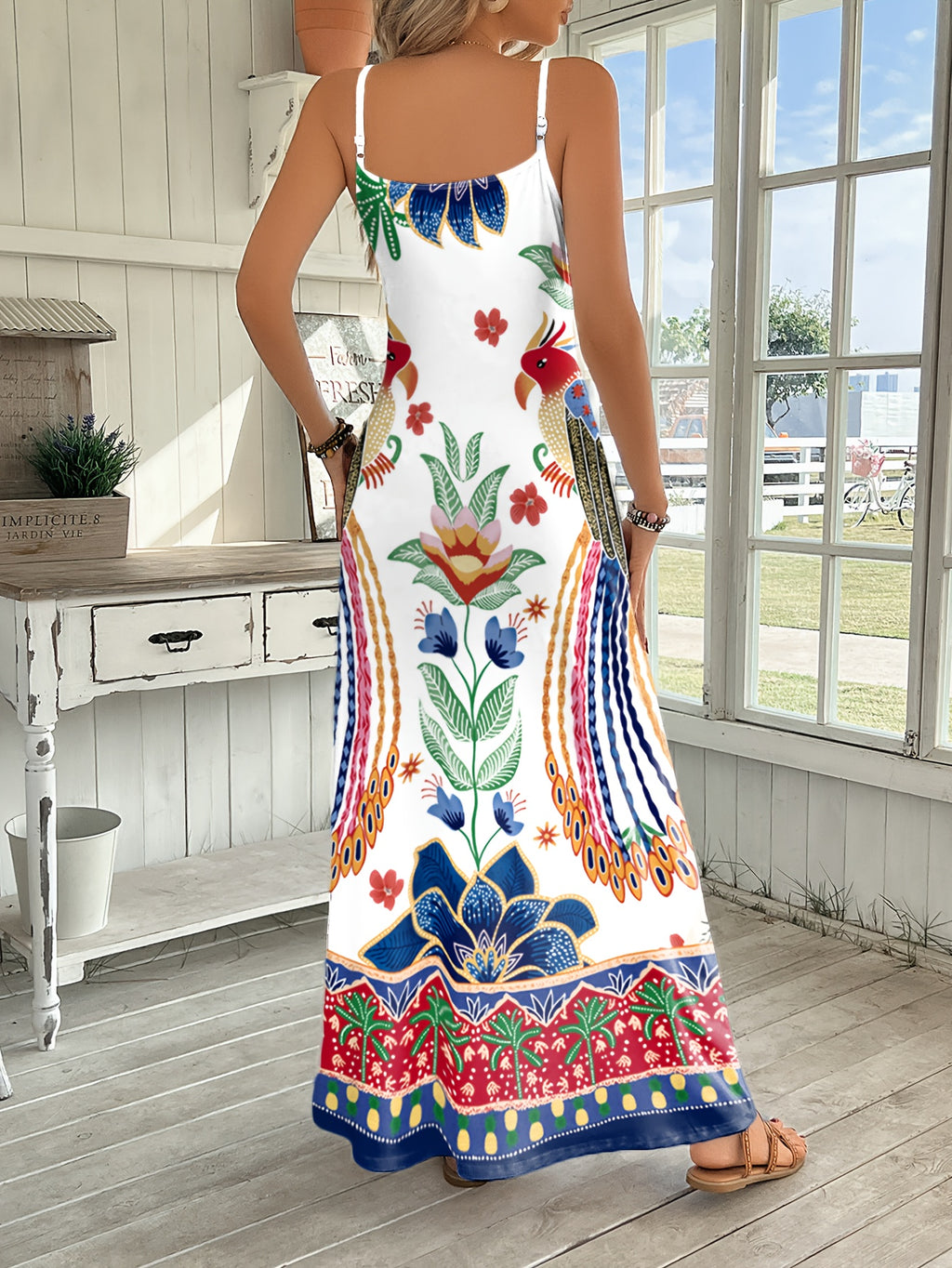 Animal Print Suspender Maxi Dress Women V-Neck Loose Trapeze Long Dress Stretch Boho Spring Summer Spaghetti Strap Dress S-XXL