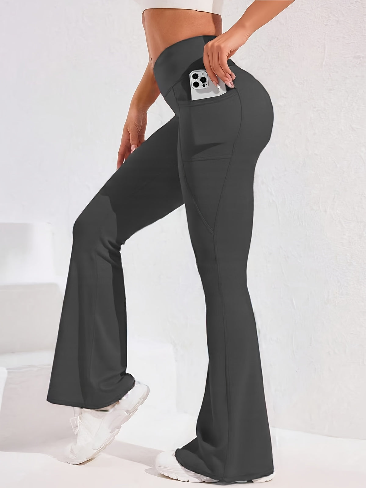 High Waist Flare Wide Leg Pants for Women – Naked Feel Butt Lifting High Elasticity Fabric, Smooth Flowing Silhouette Spring Summer Fall Comfortable Chic Everyday Bottoms S-XXL