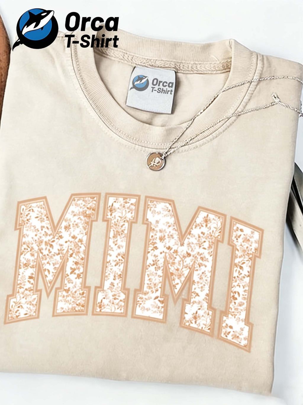 Floral MIMI Print Women T-Shirt Short Sleeve Loose Crew Neck Casual Graphic Tee Breathable Lightweight Everyday Top