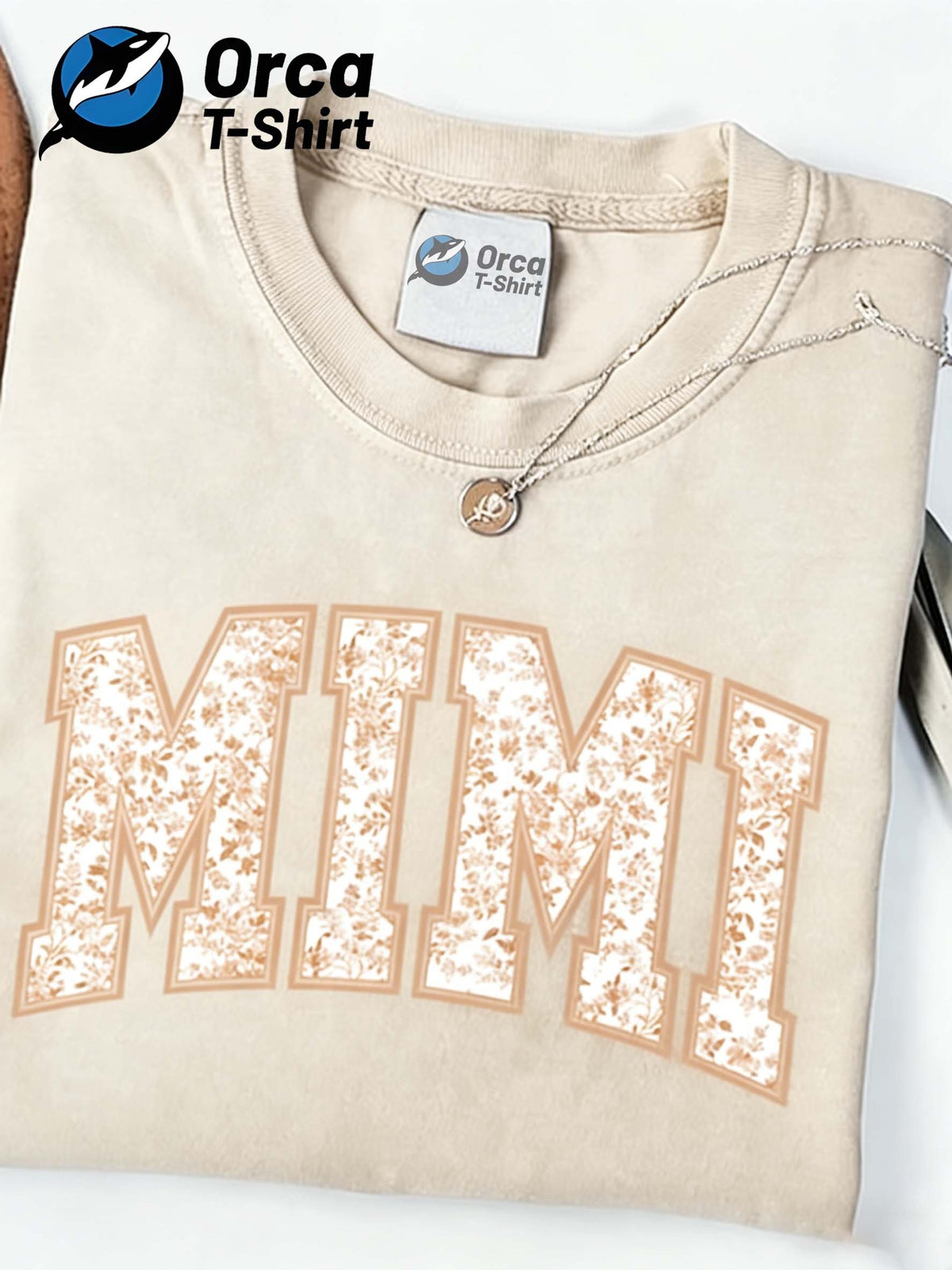 Floral MIMI Print Women T-Shirt Short Sleeve Loose Crew Neck Casual Graphic Tee Breathable Lightweight Everyday Top
