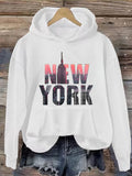 Women Casual Pullover Hoodie Sweatshirt Holiday Party Soft Fall Top Machine Washable White Black S-XXL