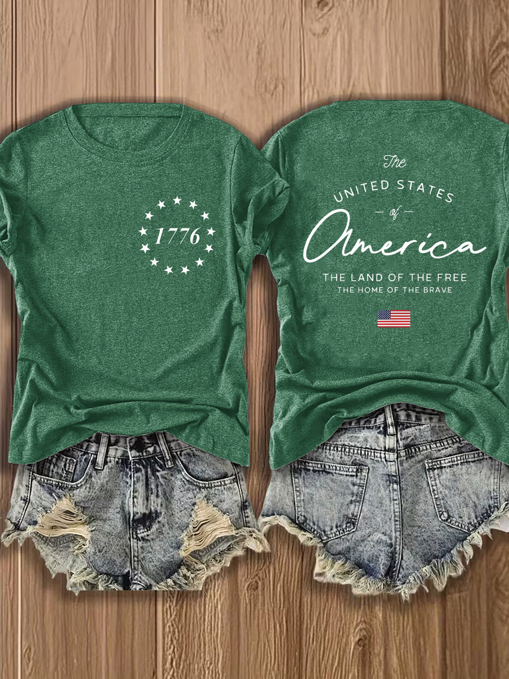 1776 American Flag T-Shirt Women US Patriotic Symbols Short Sleeve Casual Streetwear Blouse 70% Polyester Mid-Stretch Breathable Fourth of July Fall Top S-XXL