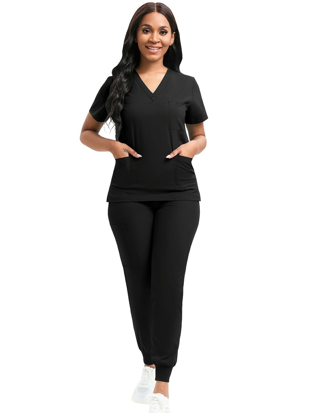 Women Scrub Set V-Neck Top & Jogger Pants 2pcs Nursing Uniform Suit Workwear for Hospital Dental Clinic Pet Clinic | Mira Roam