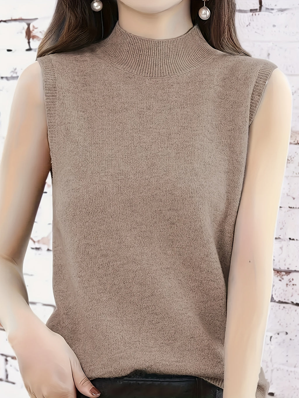 Mock Neck Sleeveless Vest Top Women Slim Fit Solid Color Short Cropped Spring Summer Casual Festive Tank Top for Women
