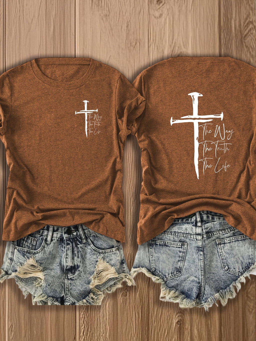 Christian Cross Graphic Tee Women Faith Inspirational T-Shirt Patriotic Religious Casual Tops