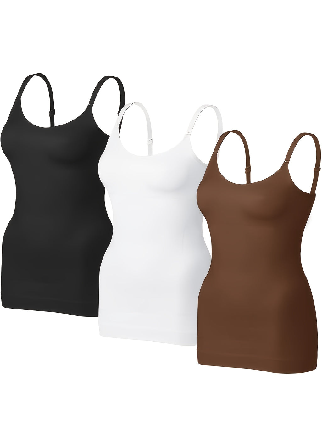 3-Pack Tummy Control Shapewear Tank Top Women Seamless Compression Camisole Body Shaper Breathable Daily Casual Wear