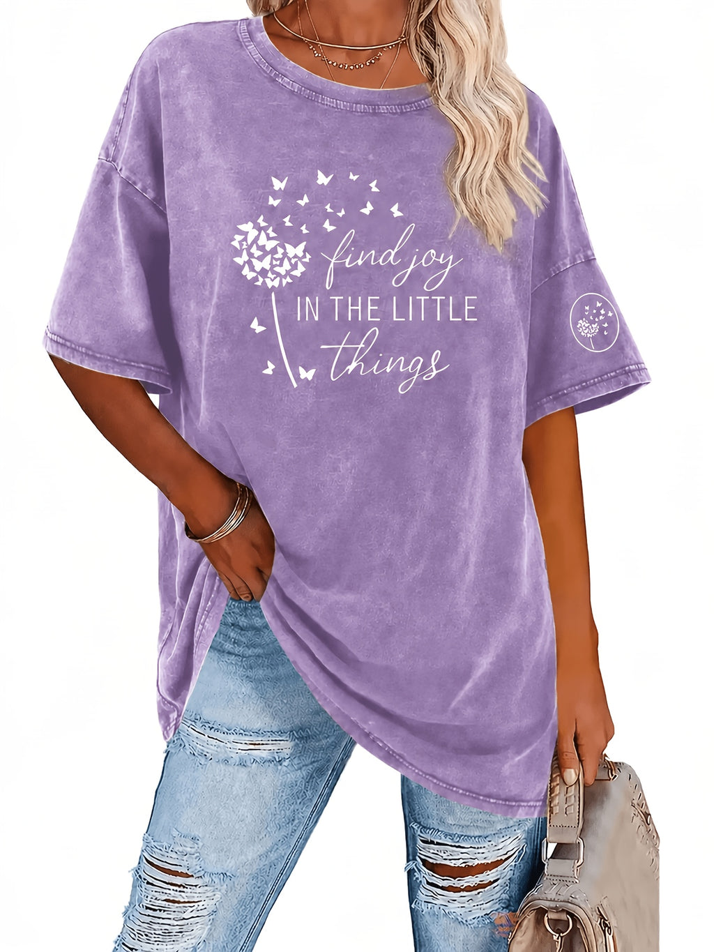 Retro Washed Graphic T-Shirt for Women Loose Fit Heavyweight 230g Round Neck Short Sleeve Street Style Casual Spring Summer Machine Washable Vintage Tee