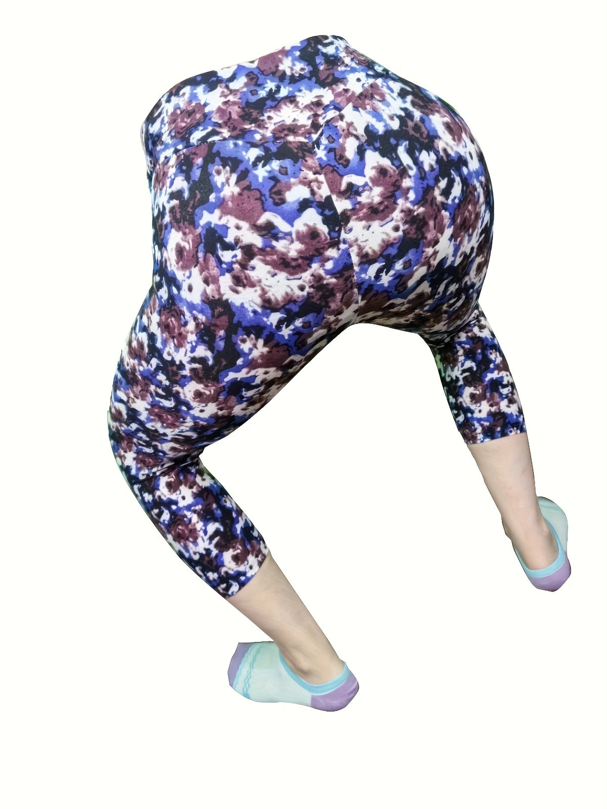 High Waist Peach Lift Capri Yoga Pants for Women – Printed Super Soft Leggings Blue Graffiti Pink Flower Hanger Swallow, Workout Fitness Running Sports, S-XL