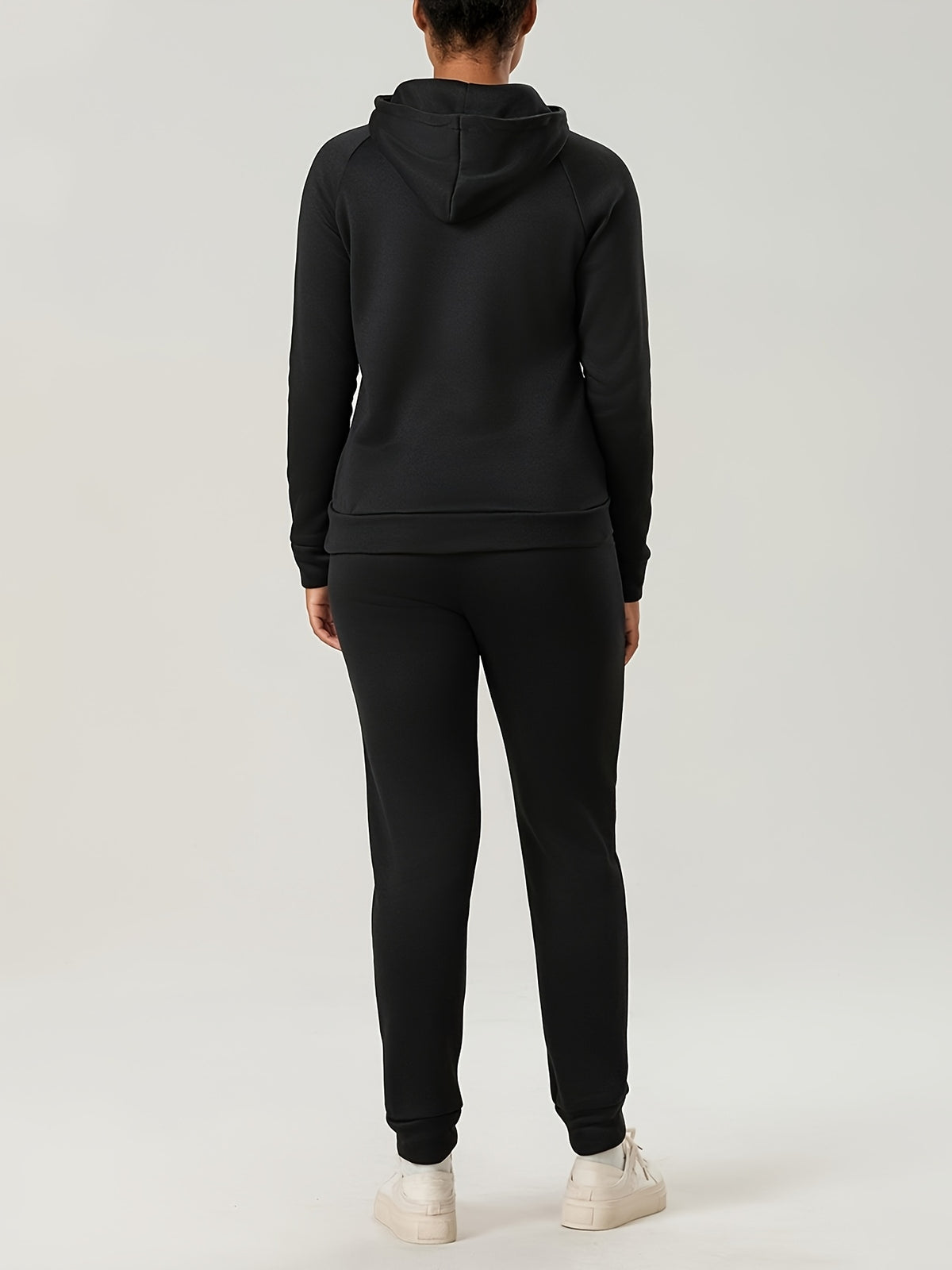 Women's 2-Piece Sweatsuit Set Slim Fit Long Sleeve Hoodie and Drawstring Jogger Pants S-XXL
