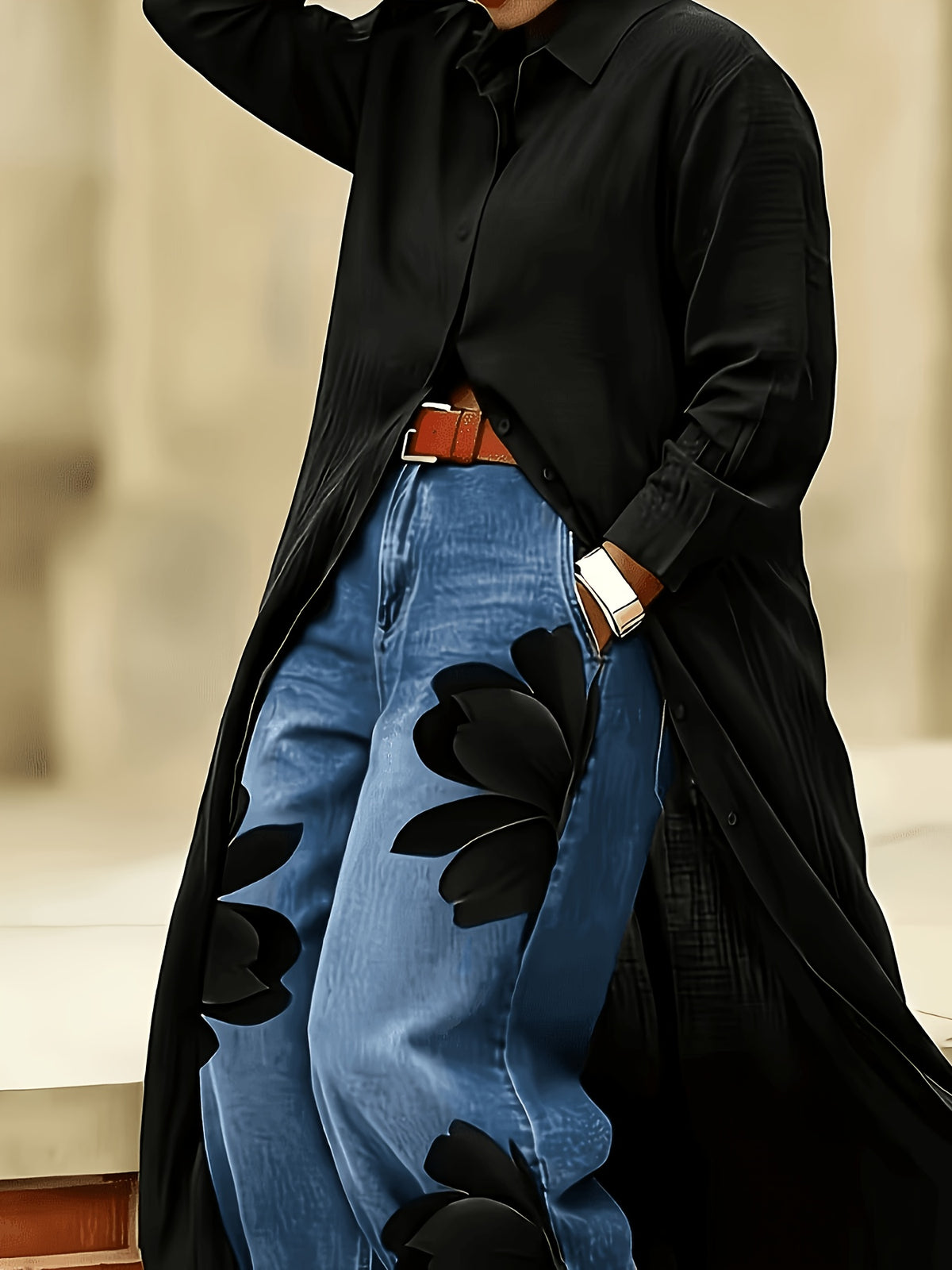 White Maxi Shirt Duster Women Long Sleeve Lapel Collar Open Front Loose Casual Layering Outerwear Cardigan Coat for Women