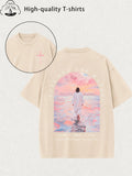 Women's Retro Washed Graphic T-Shirt Loose Fit Crew Neck Short Sleeve Casual Street Style S-XXL
