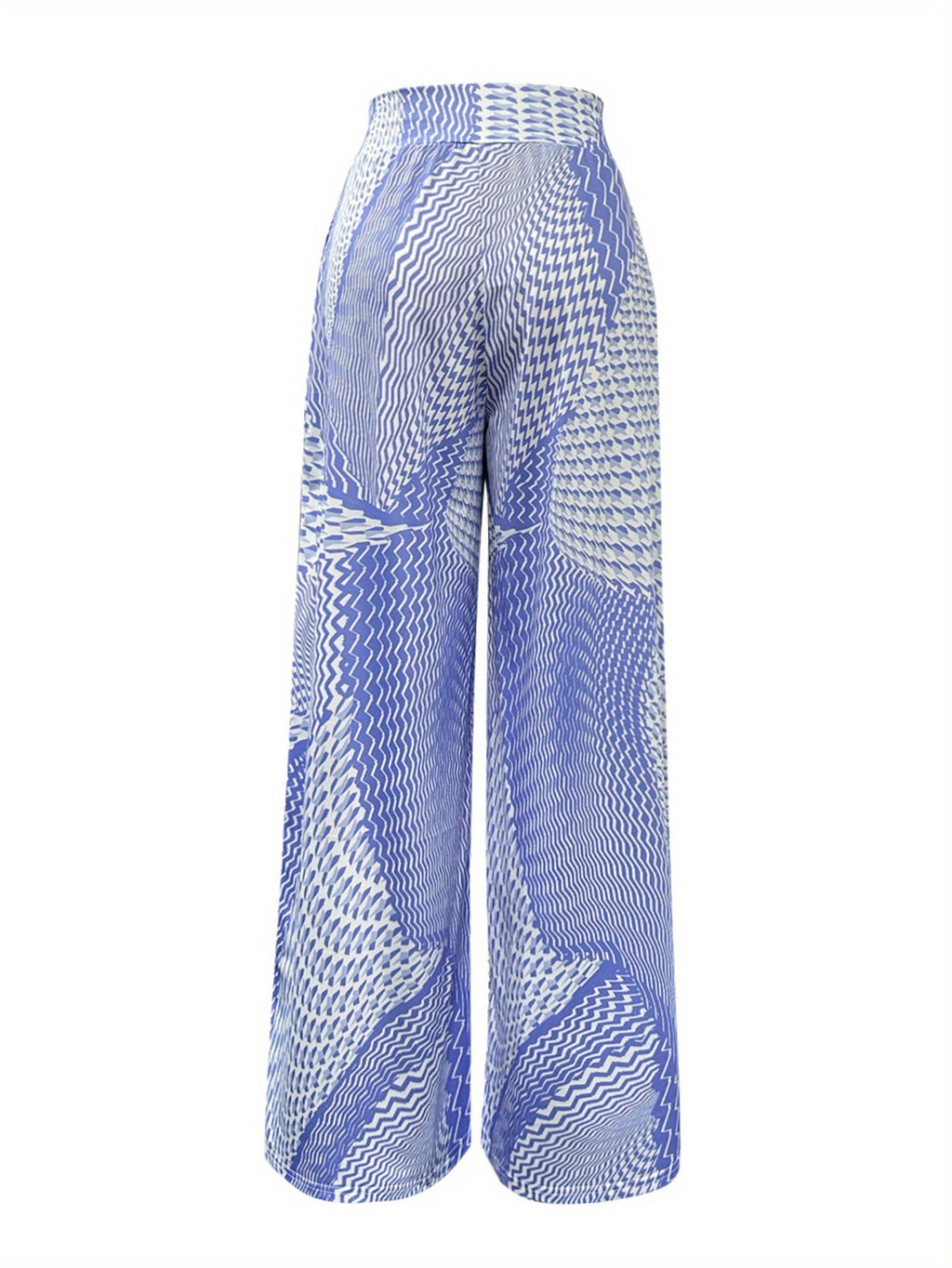 Retro Print Wide Leg Pants Women Loose Fit Long Pants Casual Commute Everyday Wear Violet Blue Mixed Colors S-XXL