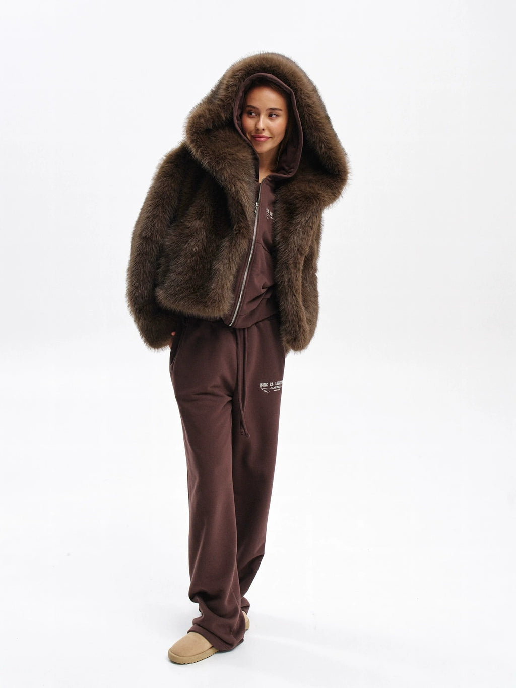 Faux Fox Fur Hooded Coat for Women, Pink Plush Fluffy Overcoat, Warm Winter Long Sleeve Jacket, Cozy Artificial Fur Outerwear for Fall and Winter