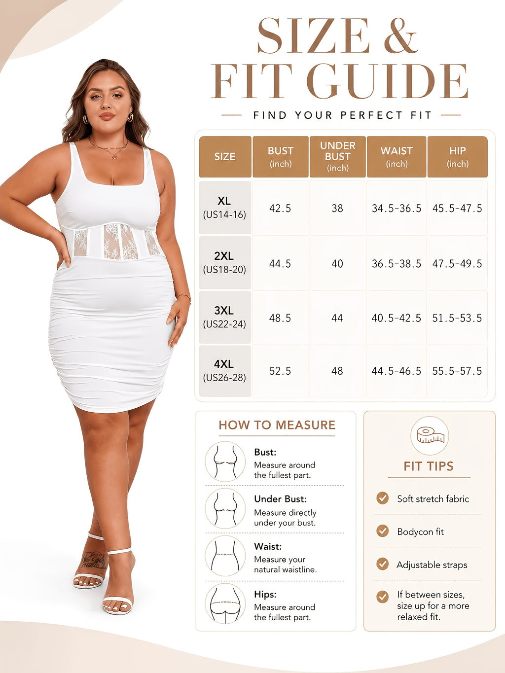 Plus Size Floral Lace Bodycon Mini Dress Women Square Neck Ruched Evening Party Dress Black White Beige 1XL-4XL