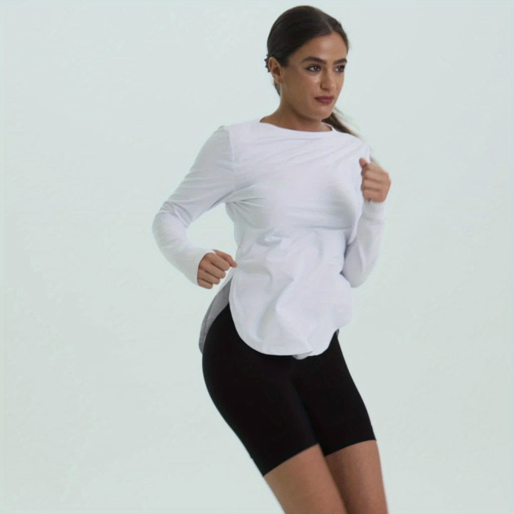 UPF 50+ Long Sleeve Shirt Women Lightweight Sun Protection Workout Athletic Outdoor Running Top Quick Dry S M L XL XXL