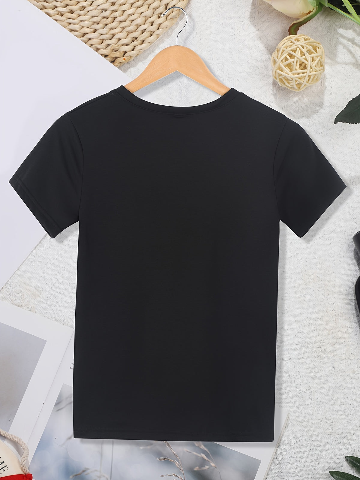 Funny Letter Print T-Shirt Women Round Neck Cool Graphic Tee Versatile Casual Top Humor Statement Tee S-XXL