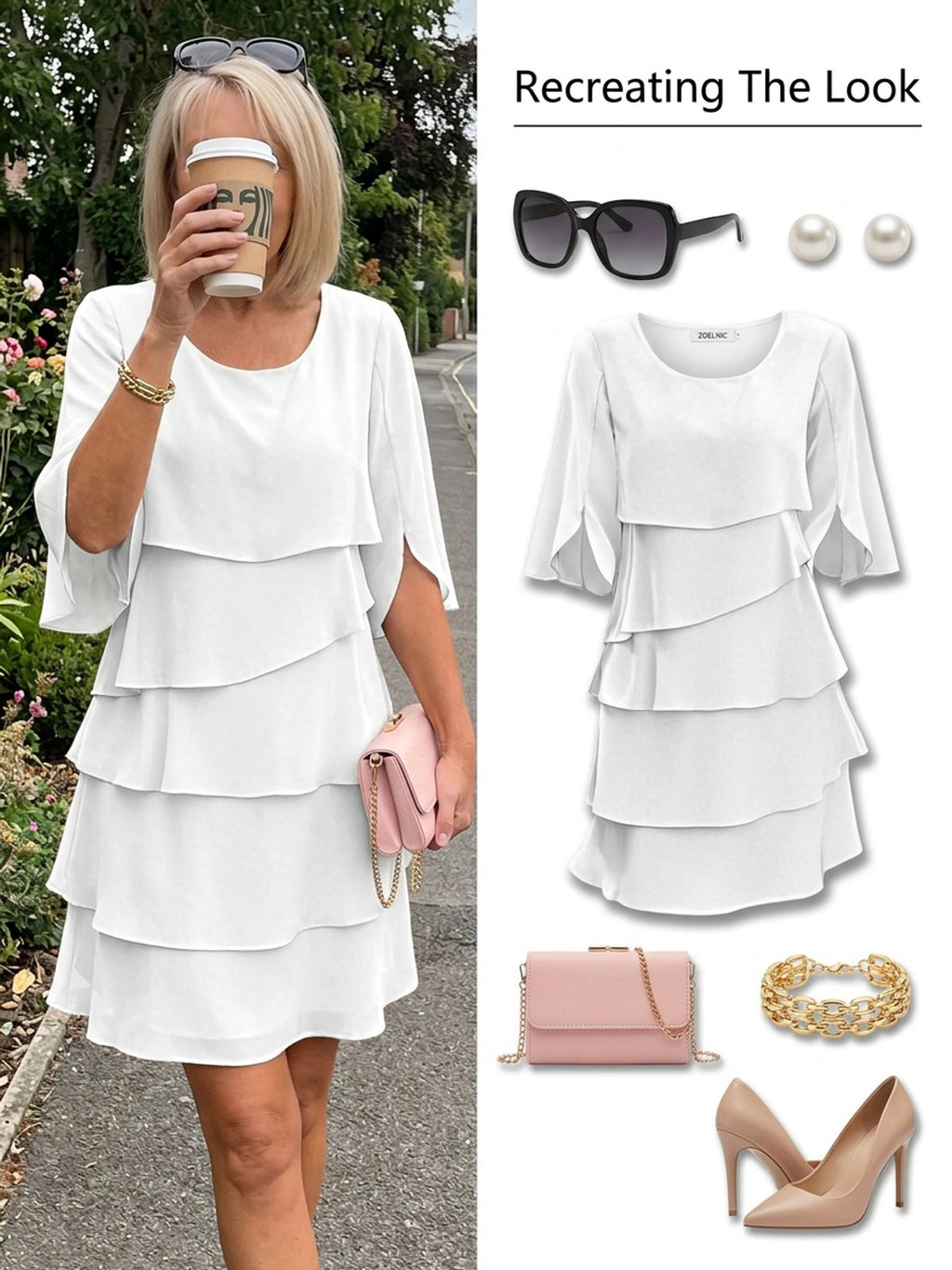Midi Dress Women Crew Neck Half Sleeve Cake Skirt Patchwork Multicolor Holiday Party Office Wedding Guest S-XXL