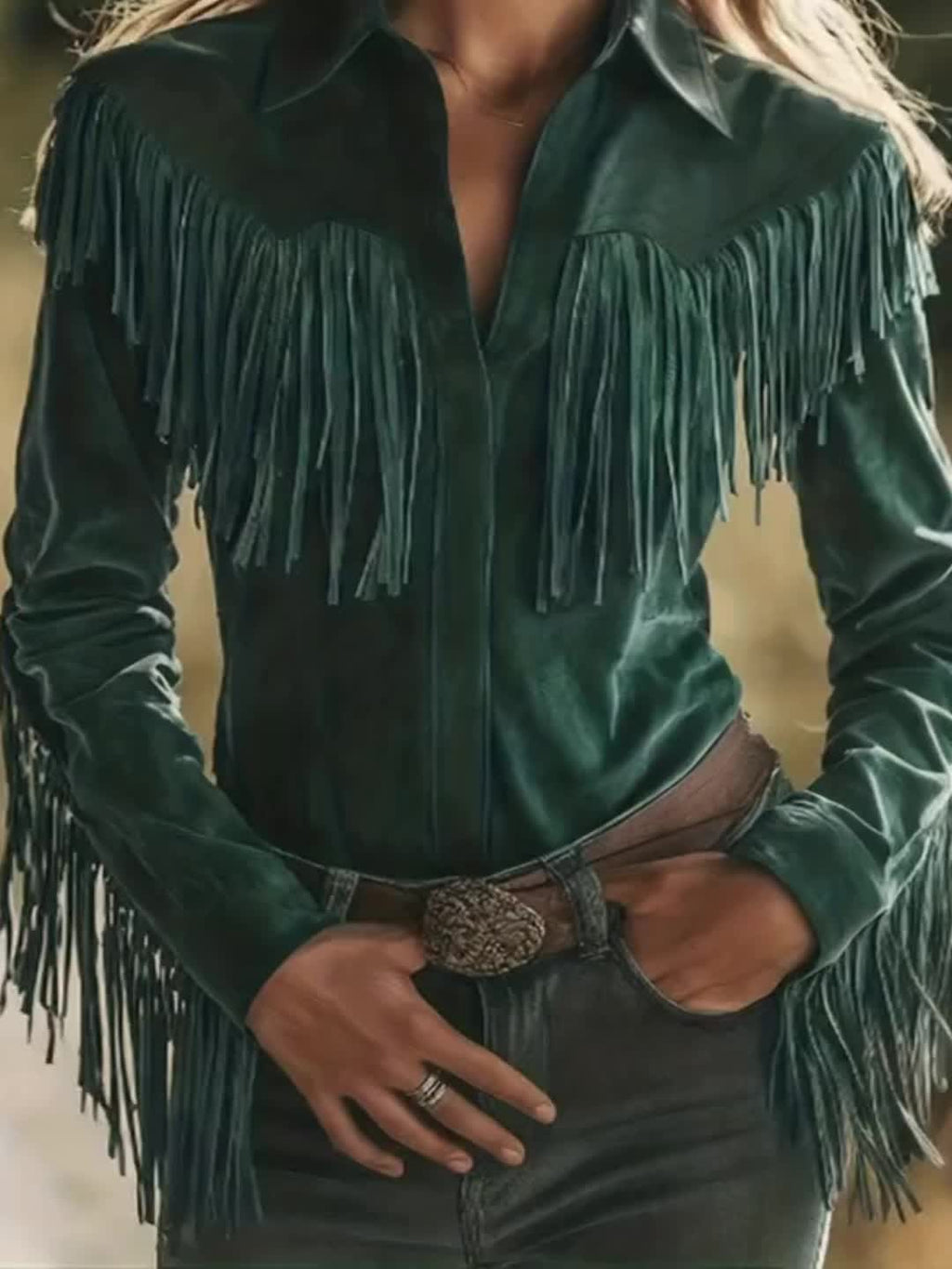 Women Vintage Fringe Lapel Button Blouse Long Sleeve Elegant Minimalist Shirt Chic Office Casual Top Spring Fall Women's Clothing