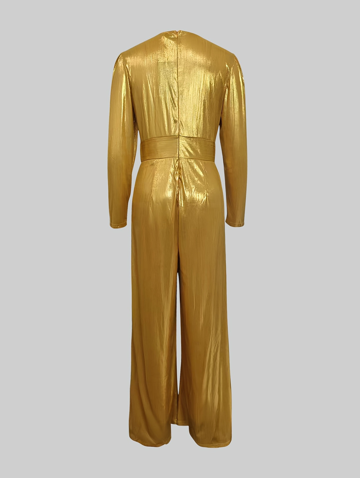 Shiny Wide Leg Jumpsuit for Women Elegant Deep V Neck High Waist Palazzo Pants Jumpsuit Three Quarter Sleeve Formal Party Evening Wedding Outfit Solid Color