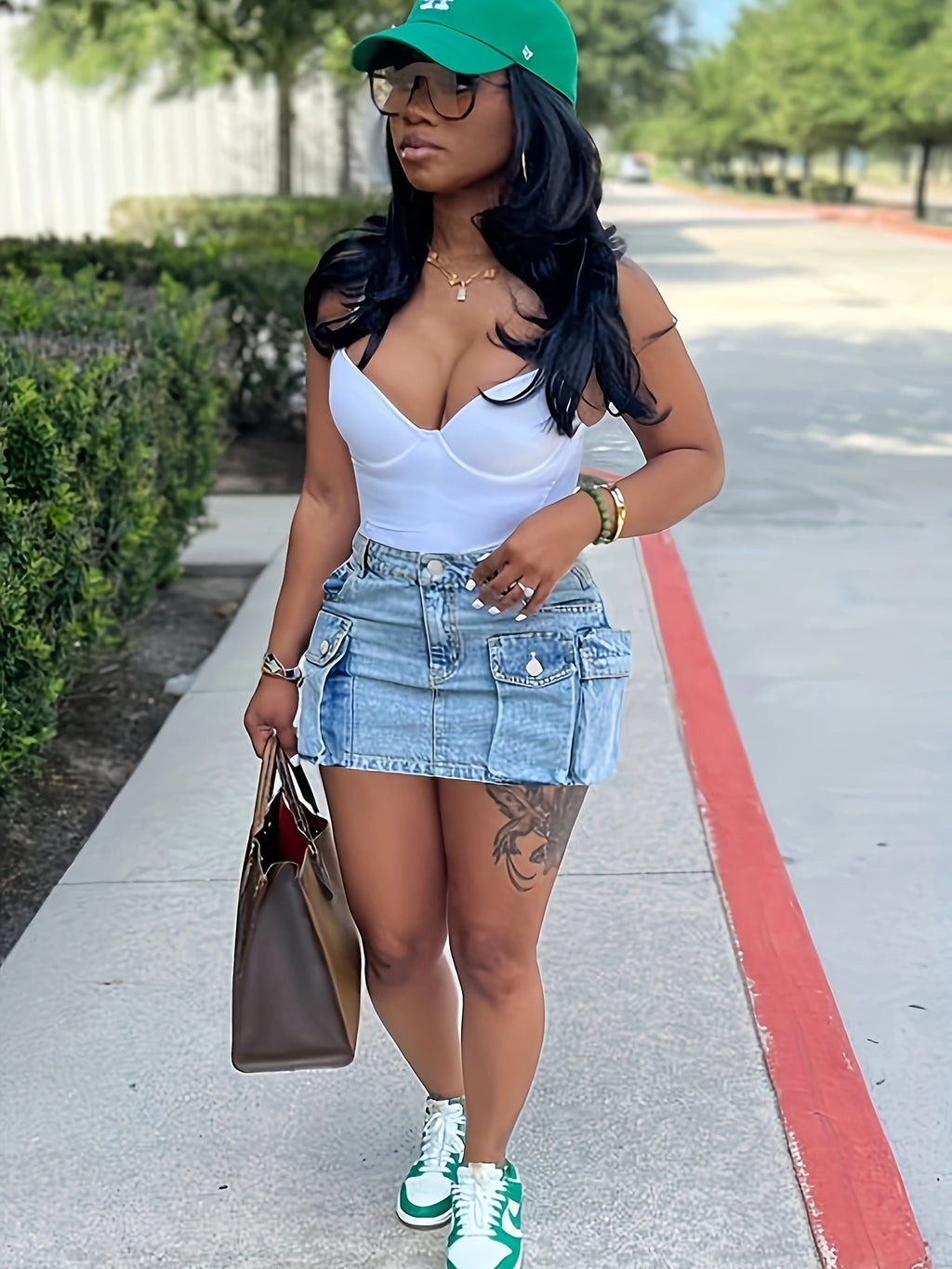 Cute Button Bodycon Low Waist Mini Cargo Denim Skirt Women with Pocket Light Blue Black Dark Blue S-XXL
