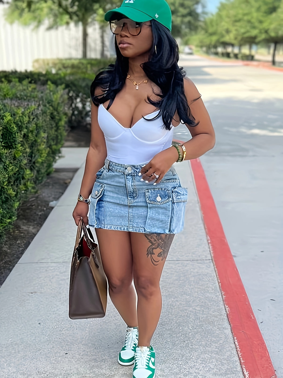 Cute Button Bodycon Low Waist Mini Cargo Denim Skirt Women with Pocket Light Blue Black Dark Blue S-XXL