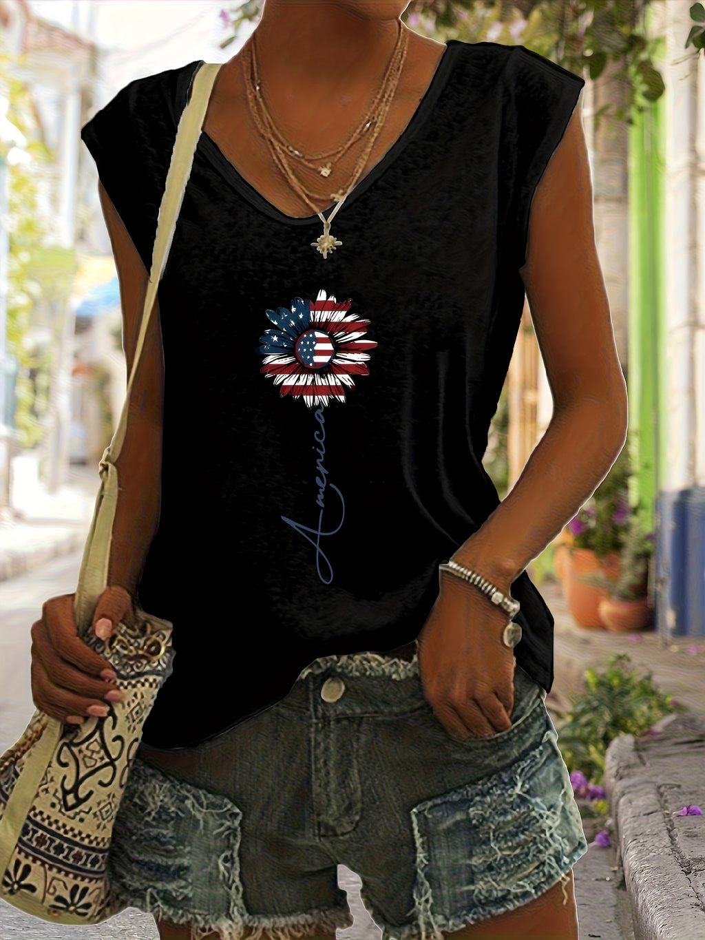 Letter Pattern Print V-Neck Vest Women Casual Sleeveless Graphic Tank Top Spring Summer Lightweight Breathable S-XXL